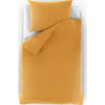 Povlečení Kvalitex Francouzské mušelínové povlečení 1+2, 240 × 220, 70 × 90 cm žluté