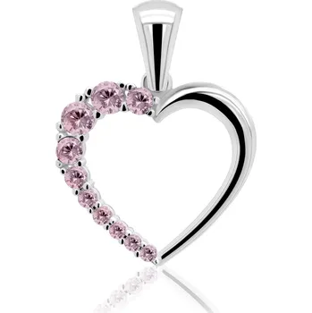 Náramek Brilio Silver stříbrný přívěsek s růžovými zirkony PT42WP (Ag 925/1000, 1,15 g)