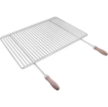 Grilovací rošt DEOS Nerezový grilovací rošt s nastavitelnou šířkou 60-70×45cm s rukojetí
