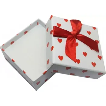 Dárková krabička Papírová krabička na šperky - srdíčka