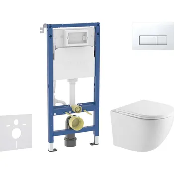 WC sada Geberit Duofix - Set předstěnové instalace, klozetu Oudee a sedátka softclose, tlačítko Delta50, alpská bílá SANI11CA31103
