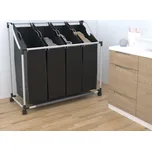 XXL Koš na prádlo se 4 koši na třídění prádla - černo-šedý 240367