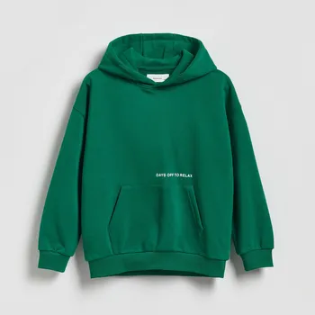 Chlapecká mikina Reserved - Bavlněná oversize mikina - svěží zelená - 575HR-76X - 575HR-76X-158