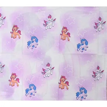 Povlečení TEXTILOMANIE Dětské bavlněné povlečení MY LITTLE PONY STARS bílé 60 × 70 cm / 140 × 200 cm