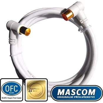 Datový kabel Mascom anténní kabel 7274-015, úhlové IEC konektory 1,5m