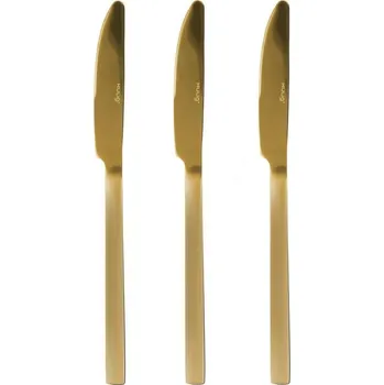 Příbor DuraHome Nůž jídelní PIANO, 3ks, matný, zlatý