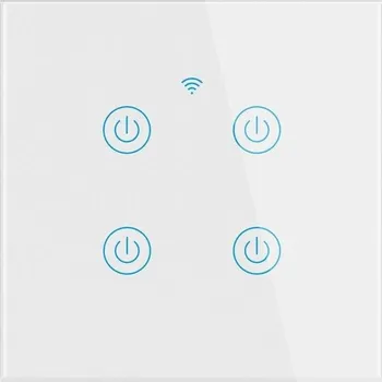 vypínač Surtep Tuya Smart vypínač osvětlení DS-101BW-4-tlačítkový, barva bílá