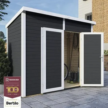Zahradní domek Dřevěný zahradní domek Bertilo Timmo 2 antracit 244 x 121 cm vč. podlahy