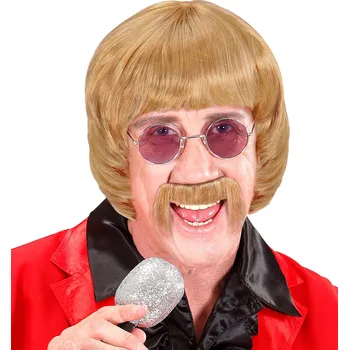 Karnevalová paruka Widmann Pánská krátká blond paruka s knírem a brýlemi