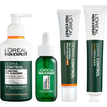 Pleťová kosmetika L'Oréal Paris Men Derma Control 260 ml + Anti-Blemish 30 ml + SPF30 40 ml + Pimple Paste 45 ml
