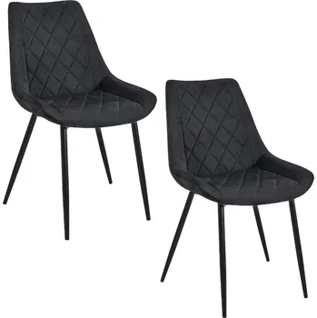 Jídelní židle Set 2x čalouněná jídelní židle BOGORA - černý