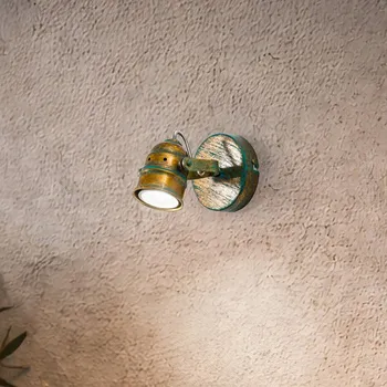 Lampička Nástěnné bodové svítidlo Lindby Leonor, zelené, kov, 1 světlo, 9,5 cm - Stínidlo - Ø 6,7 cm, výška 8 cm; Ø nástěnného držáku 9 cm verdigris 1 x 10 W LED