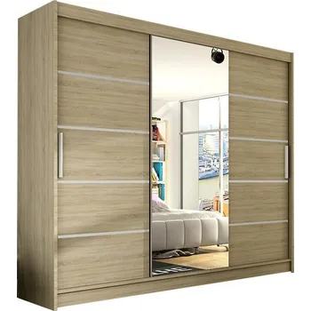 Šatní skříň Nejlevnější nábytek Ande VI - dub sonoma / zrcadlo