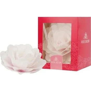 Jedlá dekorace na dort Čínská růže z jedlého papíru – růžově stínovaná (1 ks, Ø 12,5 cm)