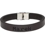 Ewena Kožený náramek hnědý se jménem Marek