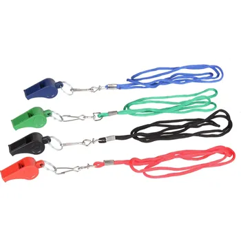 Volejbalový doplněk Merco Plastová píšťalka se šnůrkou Multipack 10 ks barevná plus