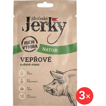 Sušené maso Jihočeské Jerky Vepřové natur 3 x 20 g