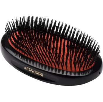 kartáč na vlasy Mason Pearson Small Extra Military Pure Bristle kartáč na vlasy s krátkými kančími štětinami pro krátké vlasy 1 ks, Černá
