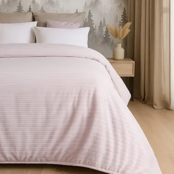 Přehoz na lůžko PŘEHOZ NA POSTEL VENUS 220X240 CM SVĚTLERŮŽOVÁ