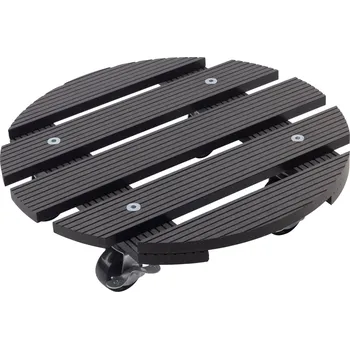 METAFRANC Vozík pod květináč WPC, kulatý 30 cm, antracitový