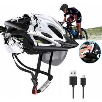 Cyklistická přilba CYKLISTICKÁ PŘILBA Nastavitelná PÁNSKÁ DÁMSKÁ na kolo S LED SUPER LEHKÁ L