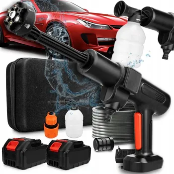 Vysokotlaký čistič AKUMULÁTOROVÁ TLAKOVÁ MYČKA 200 BAR 2X AKU 21V 3AH MULTIFUNKČNÍ TRYSKA