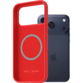 Pouzdro na mobilní telefon AlzaGuard Silicone Case Compatible with Magsafe pro iPhone 17 Pro Max červený