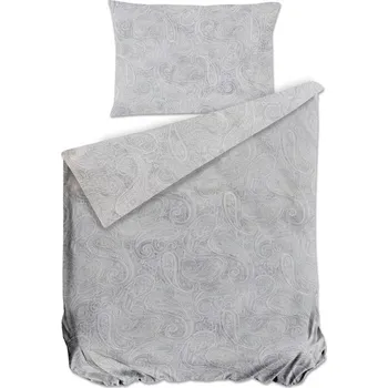 Povlečení Bierbaum Saténové povlečení Paisley Grey 140 × 220 / 70 × 90 cm