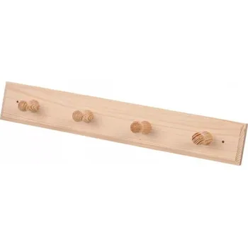 ELIGA Dřevěný věšák do sauny, 4 háčky