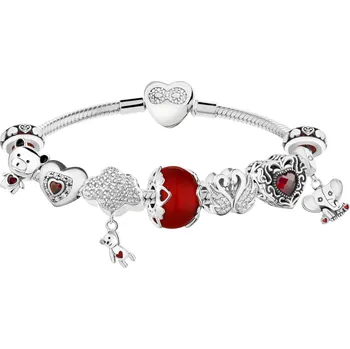 Náramek Náramek Beads sada – srdce, medvídek, labutě, sloník, nekonečno - AP93-0471