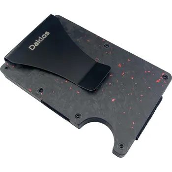 Peněženka Daklos Carbon RFID s klipem černočervená