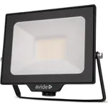 AVIDE Prémiový ultratenký LED reflektor černý 30 W 3000 lm, studená, s přípravou na čidlo