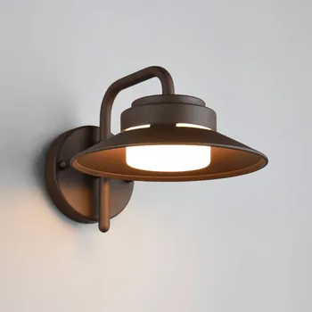 Venkovní osvětlení Trio Lighting Venkovní nástěnné svítidlo Atrato, barva rez, Ø 20 cm, kov - Nástěnný držák – Ø 10 cm, výška 2,2 cm; výška stínidla na lampu 6,3 cm 1 x 10 W LED - Doprava zdarma