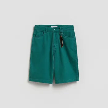 Dětská móda Reserved - Kraťasy s ozdobným řetízkem - petrolejová - 763HN-67X - 763HN-67X-146