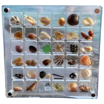 Průhledná čtvercová vitrína 36 přihrádek Mini dekorativní rám na sbírku drobných předmětů Výstavní box organizér kolekcí dekorací