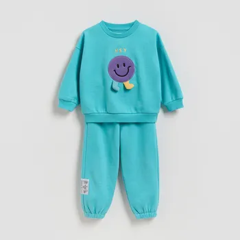 Chlapecká mikina Reserved - Bavlněná souprava s aplikací - tyrkysová - 673HR-66X - 673HR-66X-104