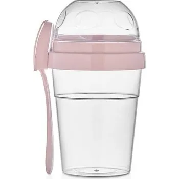 Dóza na potraviny Plastová dóza 2GO se lžičkou 2v1 600ml+200ml