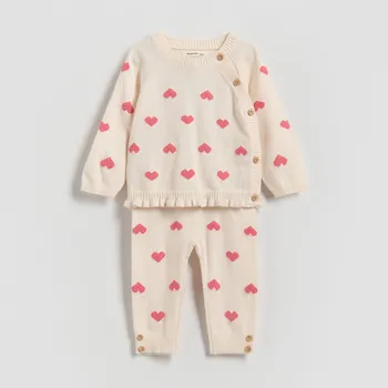 Reserved - Pletená souprava s vysokým podílem viskózy - krémová - 693IM-01X - 693IM-01X-62