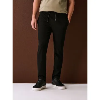 Pánské kalhoty Sinsay - Teplákové jogger kalhoty z ottoman látky - černá - 579HL-99X - 579HL-99X-3XL