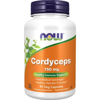 Doplněk stravy NOW FOODS Cordyceps, 750 mg, 90 rostlinných kapslí