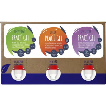 Prací gel AlzaEco prací gely (Universal, Color, Sensitive) 3× 1,5 l (90 praní)