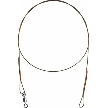 Delphin Ocelové lanko BOMB! s obratlíkem a smyčkou 3 × 49 vláken 11 kg 50 cm 2 ks