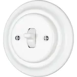 X-Site Retro vypínač keramika páčkový bílý s rámečkem