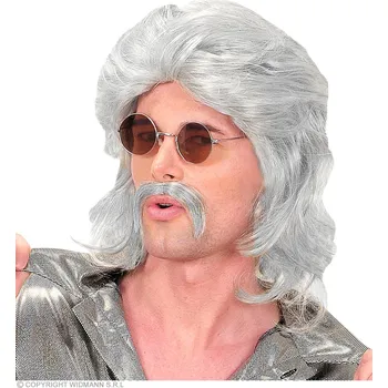 Karnevalová paruka Widmann Paruka pánská retro šedivá s knírem