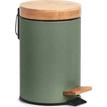Odpadkový koš ZELLER Odpadkový koš pedálový 3 l šalvějová barva, bambus 16,8 × 24 cm