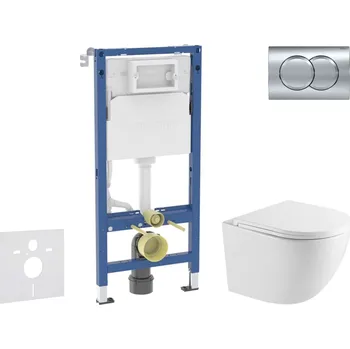 Geberit Duofix - Set předstěnové instalace, klozetu Oudee a sedátka softclose, tlačítko Delta01, lesklý chrom SANI11CA1160