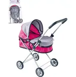 Kočárek hluboký skládací 43x34x65cm růžovošedý pro panenku miminko