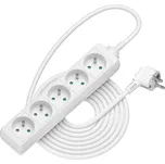 AlzaPower prodlužovací přívod 230V 5 zásuvek 3m bílý