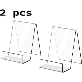 2 ks Akrylový stojan na knihy 10 x 9 x 7,5 cm Průhledný držák na knihy, tablet, noty, časopisy a umělecká díla Dekorativní výstavní stojan