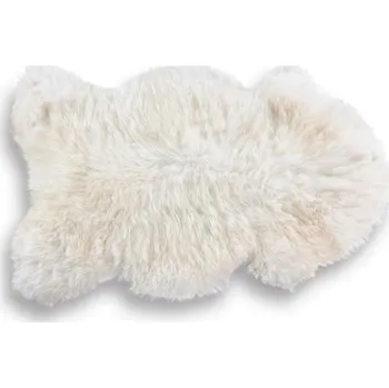 Koberec Babička Ovečková Pravá ovčí kůže přírodní 100 - 110 cm Béžová 65 x 95 cm